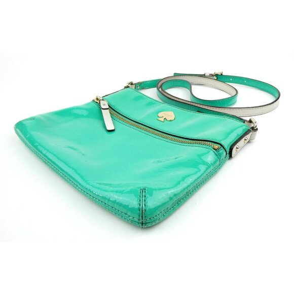 Kate Spade New York Green Patent Leather Crossbody Bag With Adjustable Strap & G - Picture 2 of 16